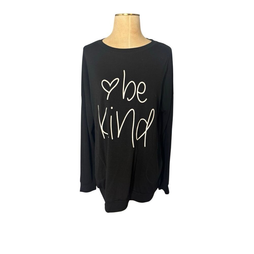 ONLYSHE Womens Crewneck Pullover Pockets Loose Tunic Long Sleeve Black Medium - Picture 2 of 10